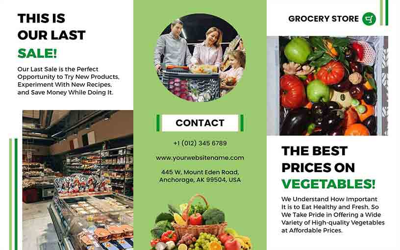 Sale On Vegetables Grocery Brochure Template