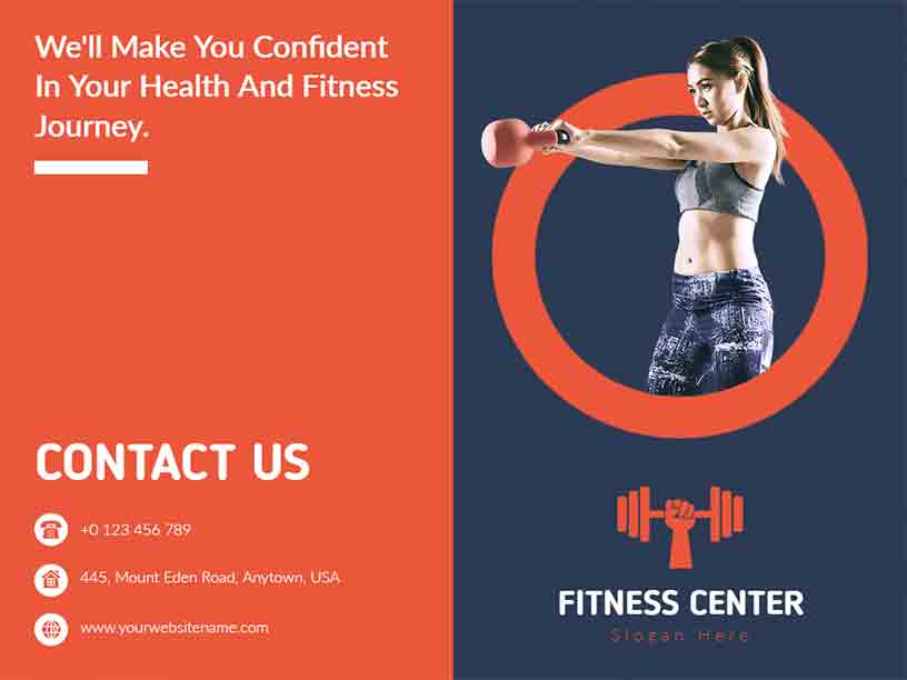 Healthy Fitness Center Gym Brochure Template