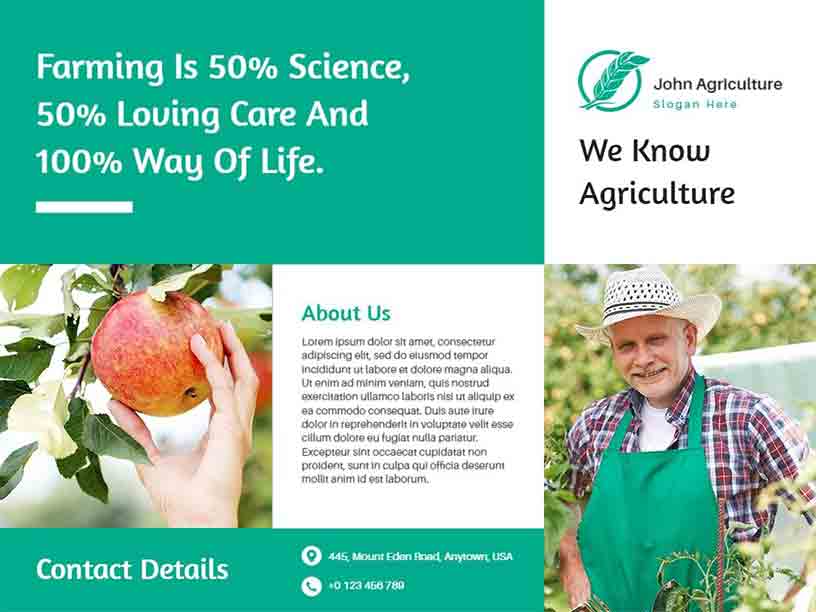 Simple John Farming Agriculture Brochure Template