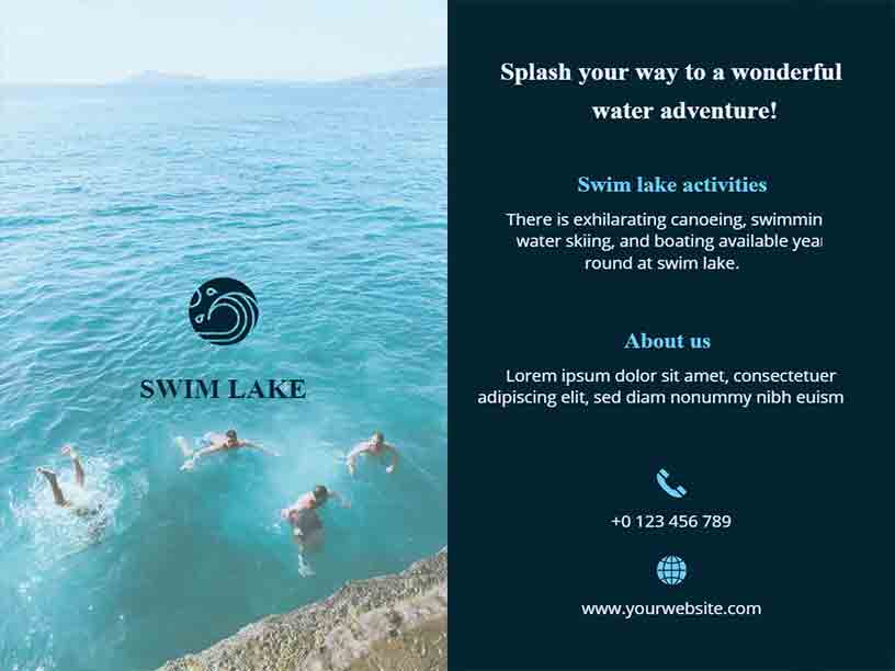 Swim Lake Water Brochure Template