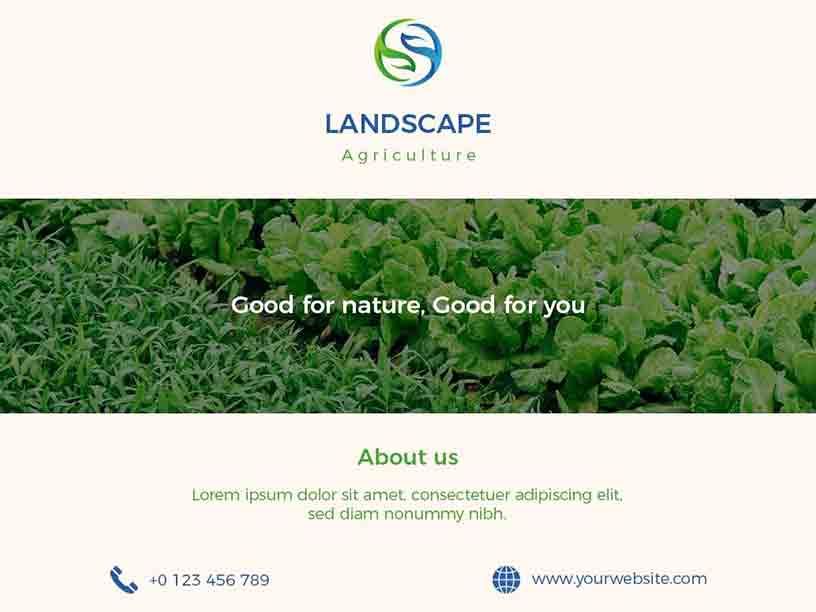 Simple Horizontal Landscape Agriculture Brochure