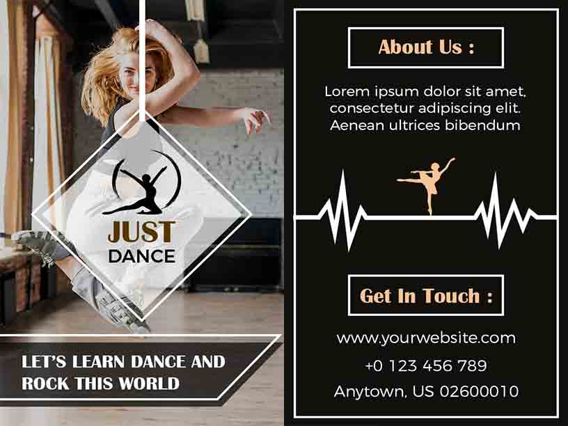 Transparency Bi-fold Learn Dance Skills Dance Brochure Template