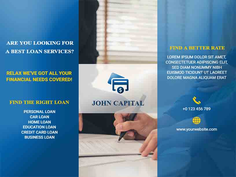 Tri-fold John Capital Loan Services Accounting Brochure Template