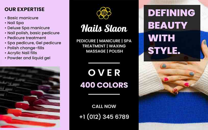 Pedicure & Manicure Nail Salon Brochure Template