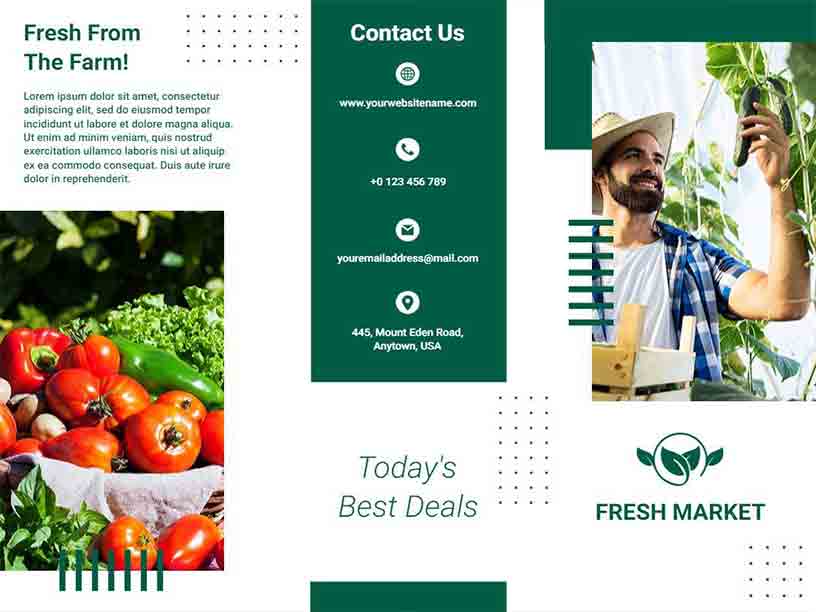 Abstract Farm Fresh Market Agriculture Brochure Template