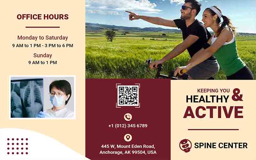 Abstract Spine Center Medical Brochure Template