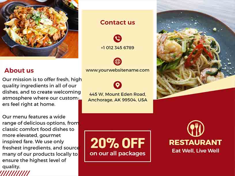 Fresh Food Restaurant Sales Brochure Template