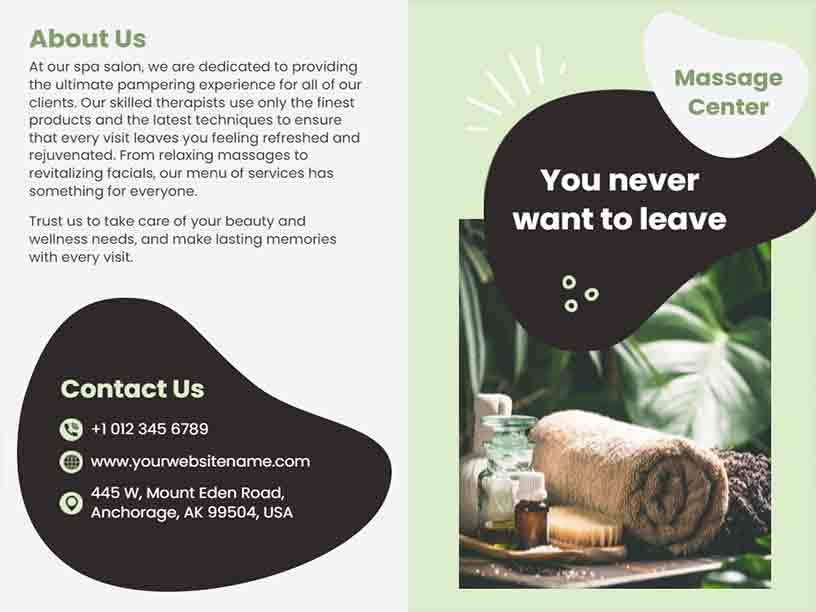 Massage Center Spa Brochure Template