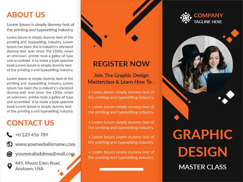 Master Class Graphic Design Brochure Template