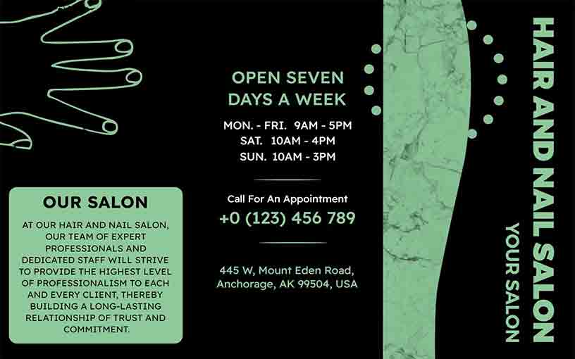 Marble Hair & Nail Parlour Beauty Salon Brochure Template