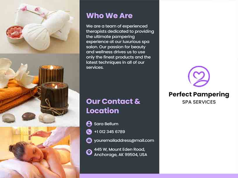 Perfect Pampering Services Spa Brochure Template