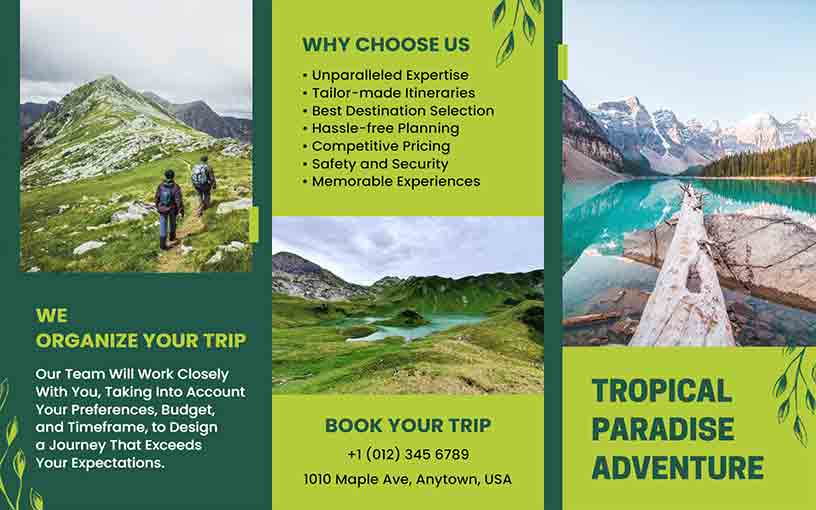 Tropical Paradise Travel Brochure Template
