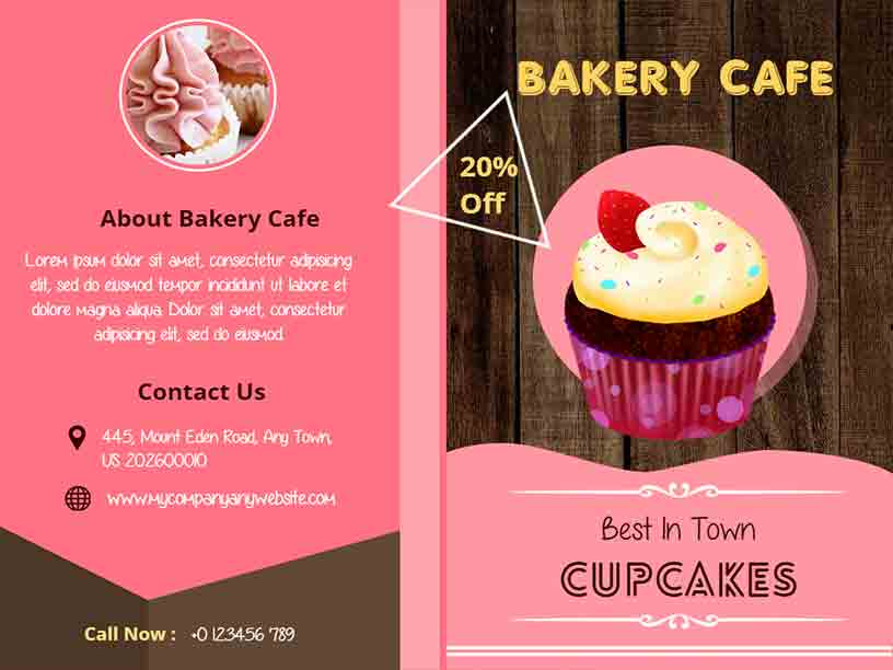 Discount in Bakery Cafe Sales Brochure Template