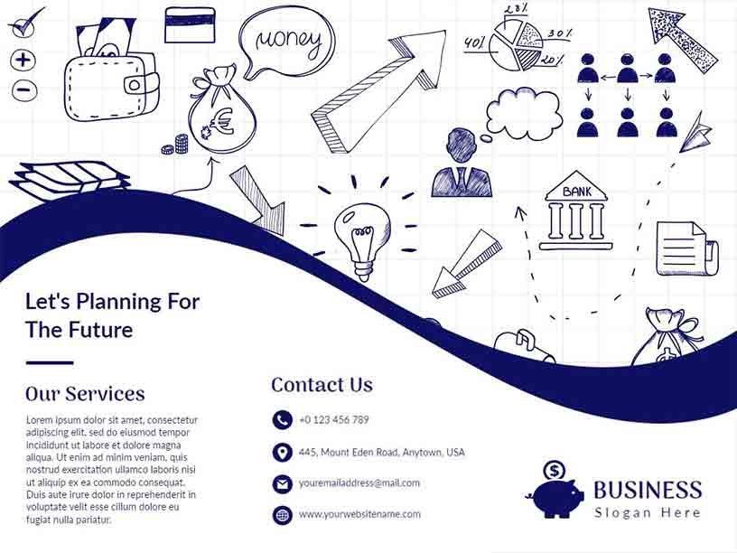 Hand Drawn Future Planning Accounting Brochure Template
