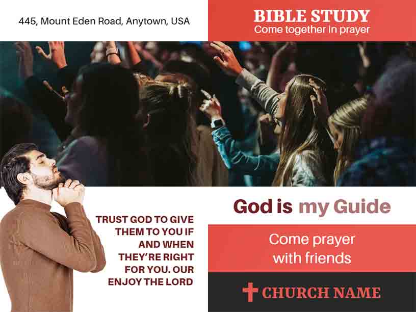 Study in Prayer Church Brochure Template