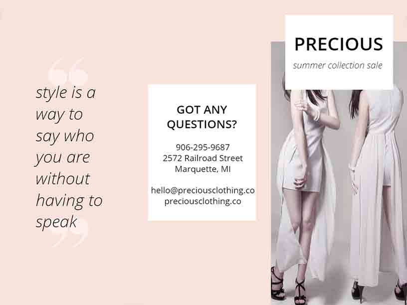 Precious Summer Collection Fashion Brochure Template