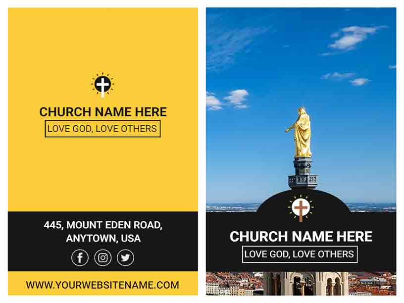 Bi-fold House of Prayer Promotion Church Brochure Template