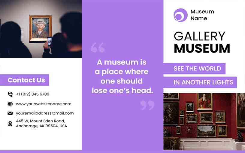 Realistic Gallery Museum Brochure Template