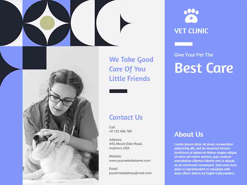 Vet Clinic for Pet Medical Brochure Template