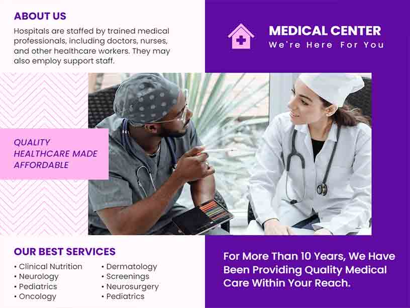 Quality Health Care Medical Brochure Template