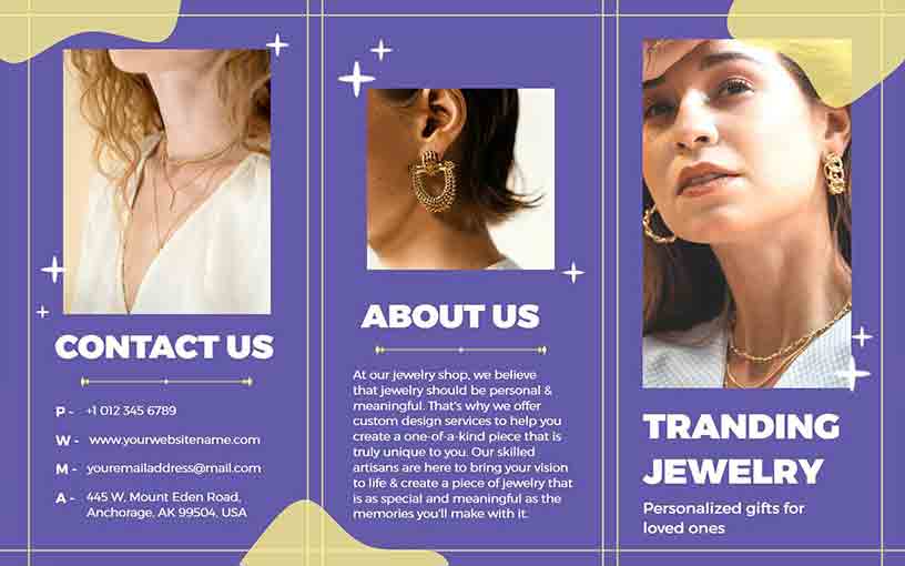 Trending Personalized Gift Jewelry Brochure Template