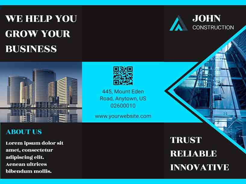 Light Blue and Black Royal John Construction Brochure Template