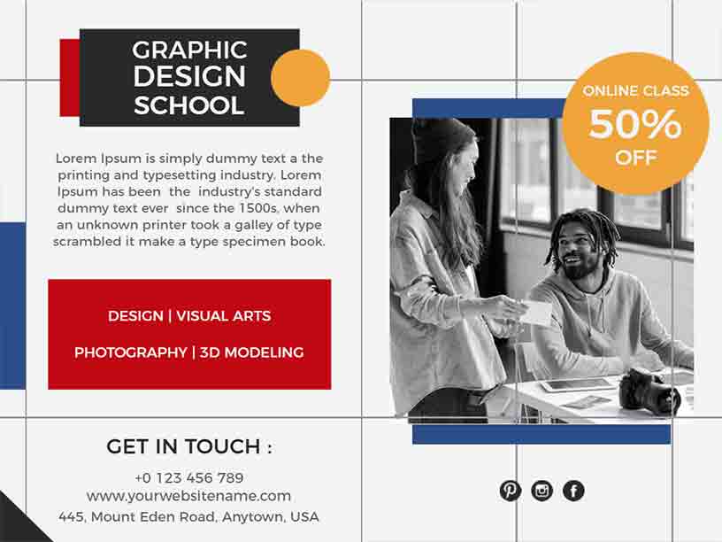 School Graphic Design Brochure Template