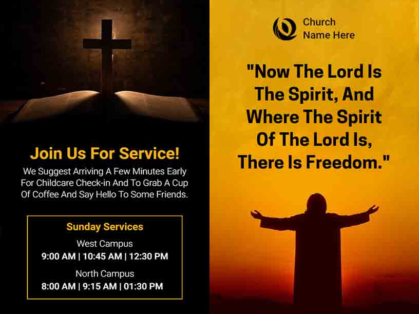 Sunday Services Church Brochure Template