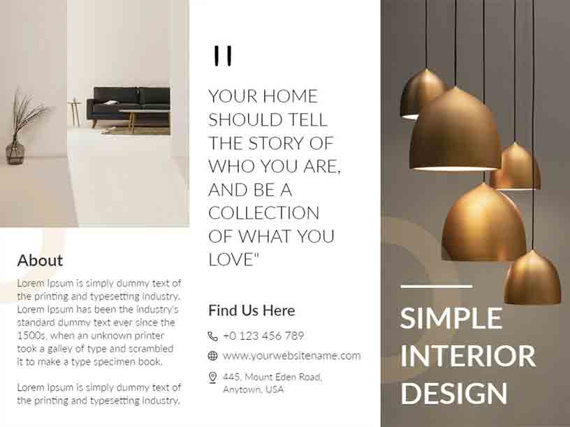 Simple Happy Home Interior Design Brochure Template