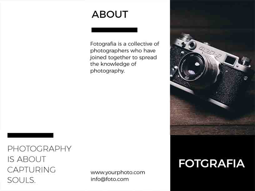 Simple Tri-fold Fotgrafia Photography Brochure Template