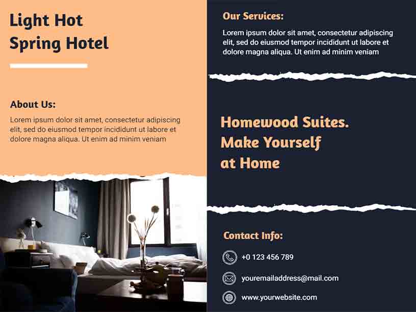 Light Hot Spring Hotel Brochure Template
