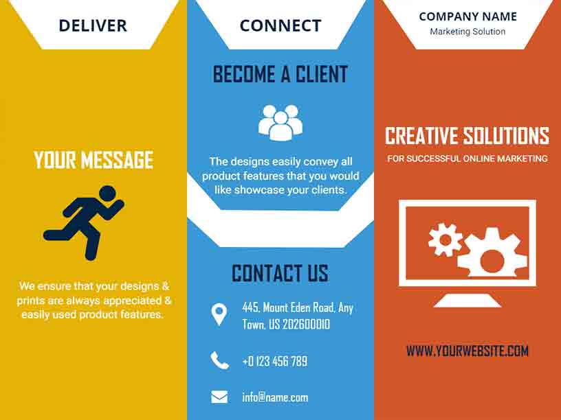Trifold Creative Solutions Marketing Brochure Template
