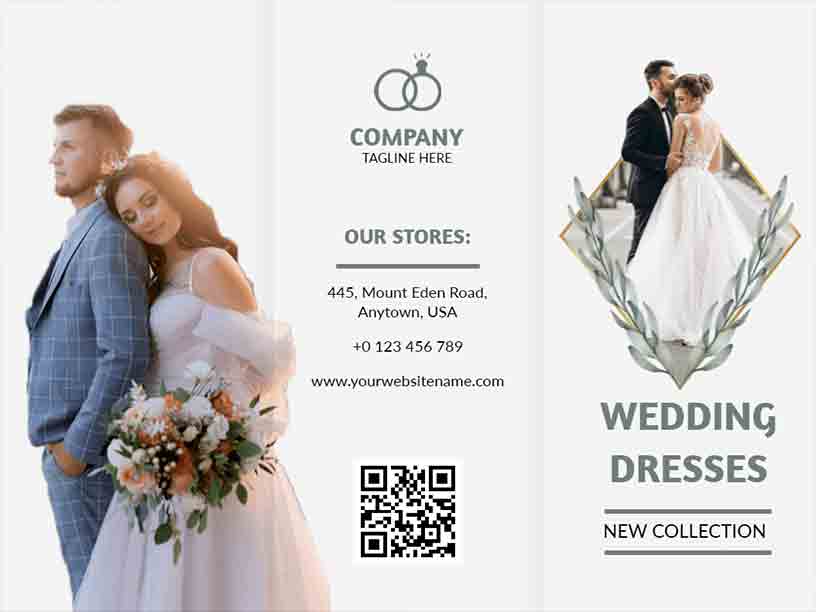 Trifold New Collection Of Dresses Wedding Brochure Template
