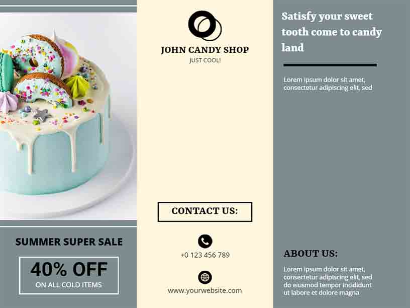 John Candy Shop Sales Brochure Template