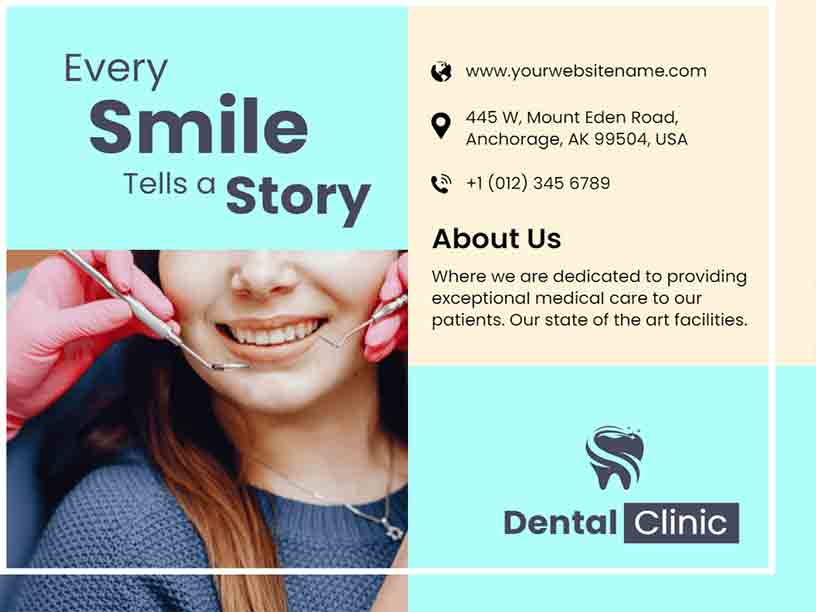 Bi-fold Dental Clinic Medical Brochure Template